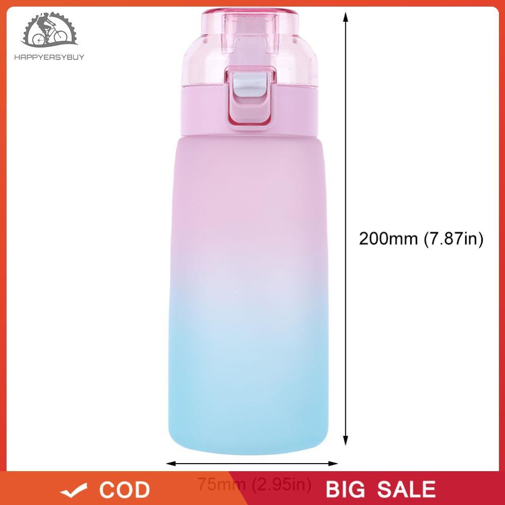 Hạnh phúc❣ Cốc nước thơm 600ML với 7 hạt hương vị Chai nước thơm trái cây Bình nước uống Thích hợp cho thể thao ngoài trời
