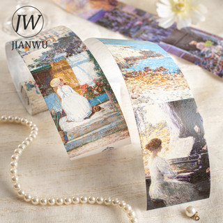 JIANWU Ấn Tượng Phòng Trưng Bày Series Vintage Tranh Hoa Nghệ Thuật Phong Cảnh Chất Liệu Cắt Băng Washi Sáng Tạo Tạp Chí Văn Phòng Phẩm