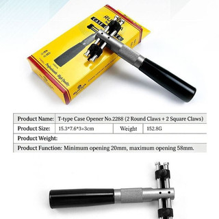 T-Type 2288 Hai Prong Móng Vuốt Đồng Hồ Dụng Cụ Mở Mặt Sau Xoay Dụng Cụ Sửa Chữa Đồng Hồ Cho Đồng Hồ Thay Đổi Pin Bảo Quản Vòng Chữ O