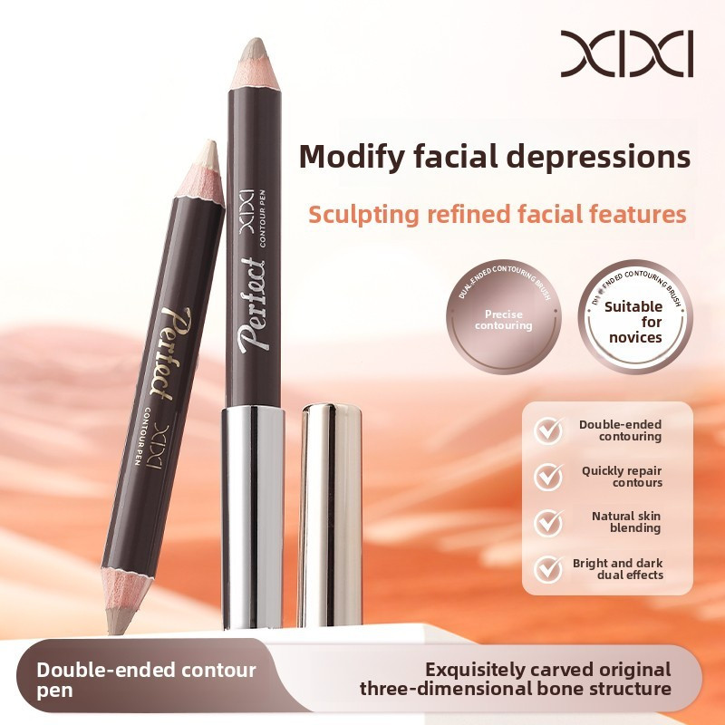 XIXI D910 Bút Tạo Khối 2 Đầu Highlight & Contour, Tán Mịn Tự Nhiên, Tạo Khối Mặt Thon Gọn, Makeup Contour Stick