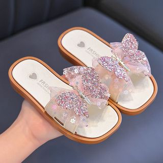 Dép bướm cho bé gái phong cách công chúa - dép lê đế mềm chống trượt đi biển mùa hè