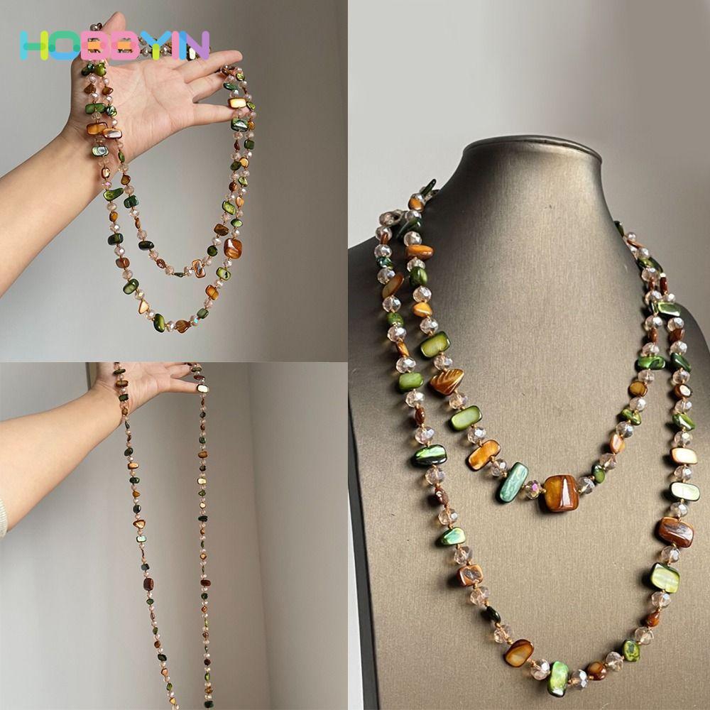 Vòng cổ bohemian nhiều màu sắc và xanh lá cây, đính hạt xếp chồng vintage thời trang cho nữ