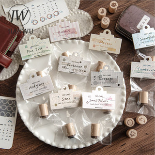 JIANWU Rừng Nhỏ Series Vintage Động Vật Hoa Ngôi Sao Phong Cảnh Chất Liệu Cắt Dán Tem Gỗ Sáng Tạo DIY Tạp Chí Văn Phòng Phẩm