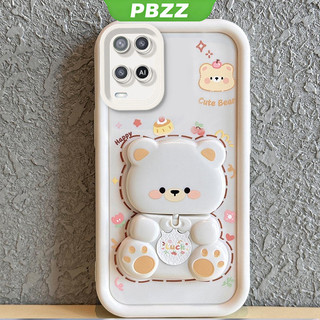Ốp Lưng Cho OPPO A54 4g Vỏ Điện Thoại Vỏ Mềm Silicon Chống Sốc Thiết Kế Mới Thẩm Mỹ Xoay Gương Gấu Dễ Thương Có Giá Đỡ JTXXZJ01