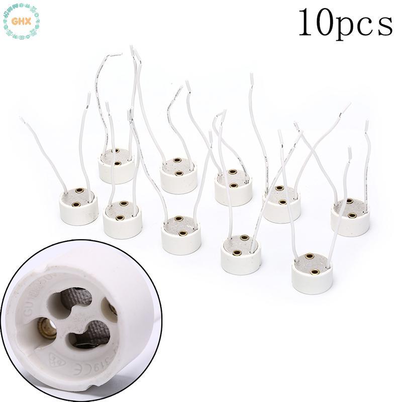 GHX 10 Chiếc Dải LED GU10 Ổ Cắm Cho halogen Gốm Bóng Đèn Dây Kết Nối Giá Đỡ VN