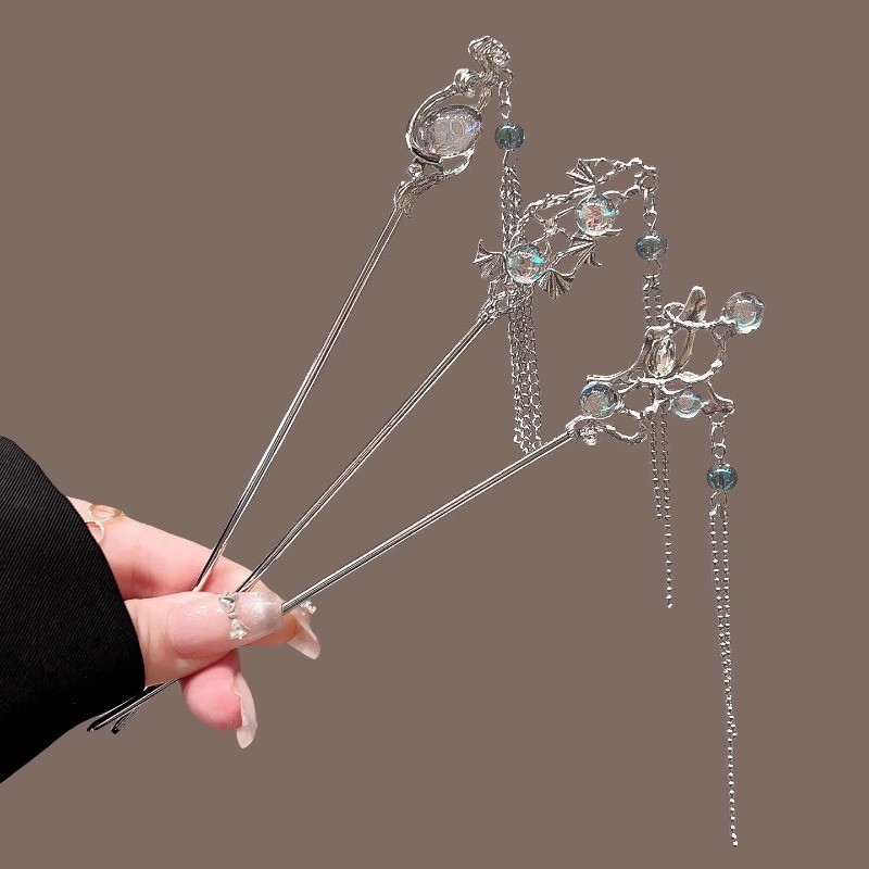 MAUROPOLI Mới Phong Cách Trung Hoa Kim Cương Giả Bướm Tua Rua Kẹp Tóc Nữ Phong Cách Quốc Gia Phong Cách Mới Đơn Giản Kẹp Tóc Mát Kẹp Tóc Mũ Đội Đầu