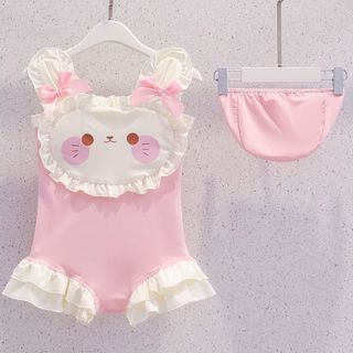 Đồ bơi liền thân bé gái họa tiết hoạt hình - đồ bơi dễ thương phong cách công chúa mùa hè