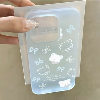 Dễ Thương Bow Trắng Gấu Trường Hợp Điện Thoại Cho iPhone 17 16 15 14 13 12 11 Pro Max X Xr Xs Max 7 8 Plus
