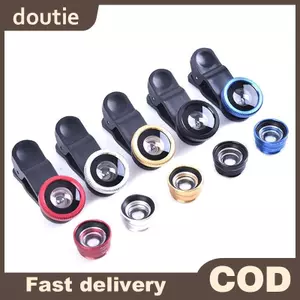 Doutie 3In1 Ống Kính Điện Thoại Chung Camera Cho Điện Thoại Thông Minh Góc Rộng Ống Kính Mắt Cá Và Kẹp Bộ Camera Macro Cho Điện Thoại Di Động Đa Năng VN
