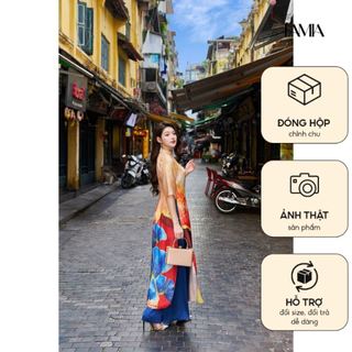 Áo dài cách tân tay lỡ phối tà ngắn AD191
