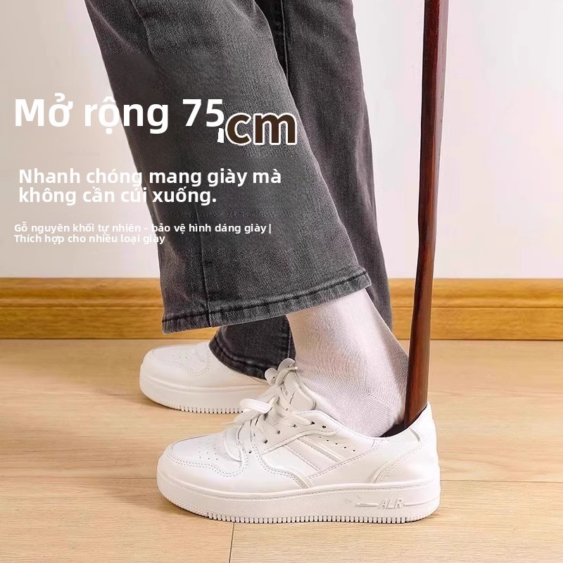 Gỗ Chắc Chắn Shoehorn Tay Cầm Dài Hộ Gia Đình Phụ Nữ Mang Thai Đeo Dụng Cụ Giày Kéo Dài Giày Chọn Người Cao Tuổi Không Uốn Cong Trên Trẻ Em Giày Li