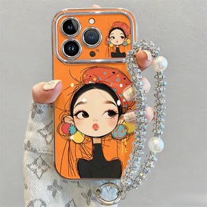 Ốp lưng điện thoại cho cô gái sáng tạo, chống rơi, phù hợp với iPhone 17 16 15 14 13 12 11 Pro Plus XS Max ID6D010