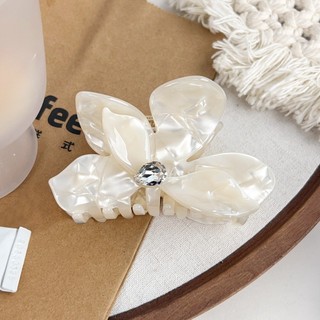 Kovoi / Phong Cách Mới Ánh Sáng Kết Cấu Sang Trọng Acetate Kẹp Tóc Hoa Cao Cấp Đính Kim Cương Kẹp Tóc Nữ Cá Mập Kẹp Phụ Kiện Tóc
