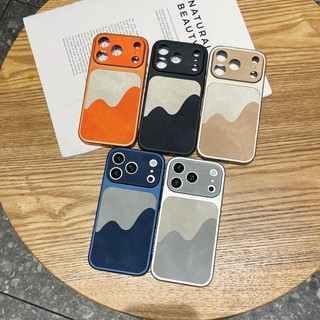 Như 17Pro Ống Kính Bảo Vệ Toàn Diện Họa Tiết Núi Mạ Da Ốp Lưng Điện Thoại iPhone 17Promax 17Pro 13 14 15 16 Promax Chống Sốc Nam Nữ Vỏ Di Động