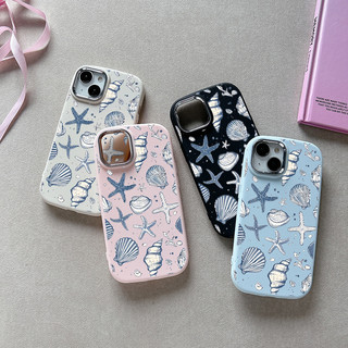 Biển màu xanh vỏ sò, áp dụng cho iPhone 17, 16, 15, 14, 13, 12, 11 Pro Max XXS XR chống rơi vỏ điện thoại