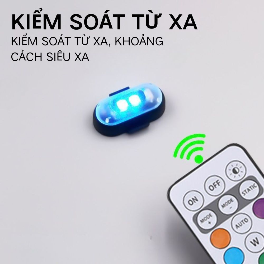 Đèn cảnh báo LED đa năng cho ô tô, xe máy, xe máy, đèn máy bay điều khiển từ xa không dây, đèn phi công chống thấm nước