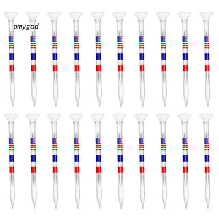 OMG Graffiti Golf Tee 20 Chiếc Tee Golf Không Thể Phá Vỡ 83mm Nhựa Có Thể Tái Sử Dụng Trong Suốt Với In Cờ Mỹ Giảm Ma Sát Bền Dài Phụ Kiện Golf Cho Mặt Mịn