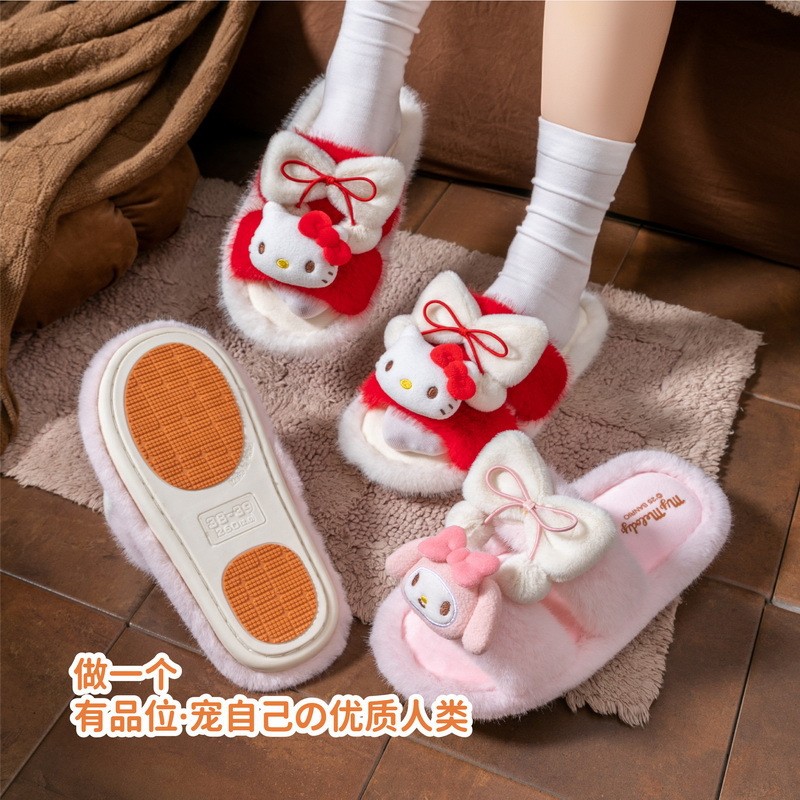 Dép Nữ Nhà Trong Nhà Chống Trơn Trượt Furry Dép Cotton