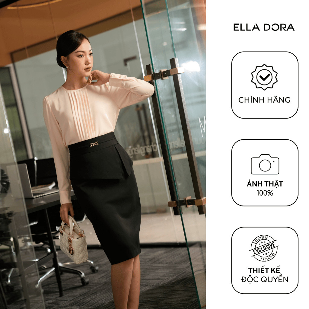 Áo sơ mi nữ ELLA DOR thiết kế vải lụa cao cấp dáng suông nhẹ thanh lịch phong cách công sở [SM31]