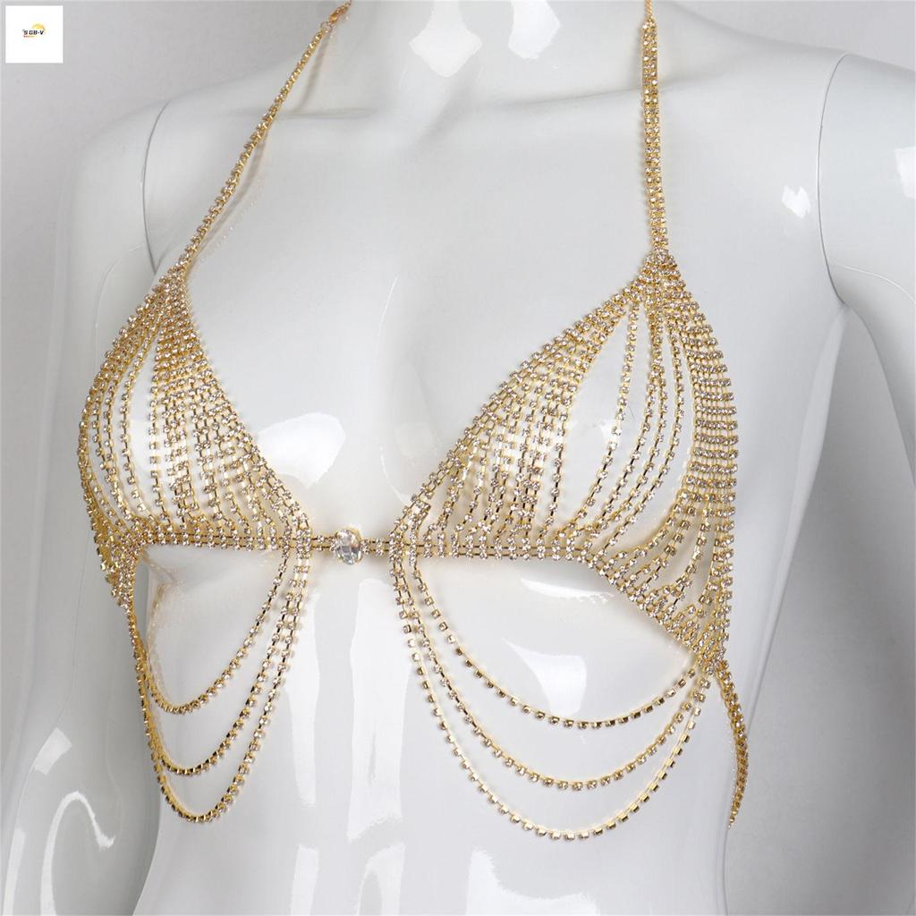 Áo Ngực Bikini Viền Kim Cương Giả - Trang Phục Dự Tiệc Và Sân Khấu Cho Nữ