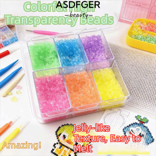 Hạt Perler màu thủy tinh ASDFGER, Hạt Perler thủ công 2,6mm Handmade DIY, Đồ chơi hạt Perler ép nhiệt trong suốt cao