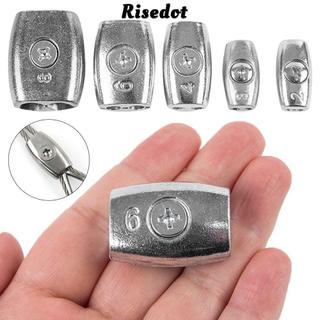 RISEDOT 1 kẹp cáp cố định 2 / 3 / 4 / 6 / 8mm, phần cứng bạc, hợp kim kẽm hai lỗ