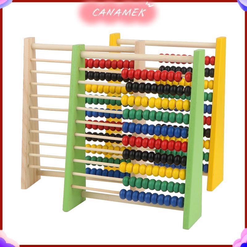 CANAMEK Toán học Bàn tính bằng gỗ Đồ chơi giáo dục cho trẻ em 3-6 tuổi Huấn luyện phối hợp tay mắt CSF