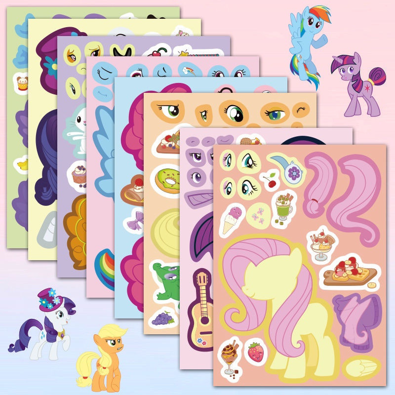 My Little Pony Dán DIY Sáng Tạo Dễ Thương Hoạt Hình Dán Trẻ Em Bé Gái Xếp Hình Giáo Dục Sớm Dán Dễ Thương JBKI