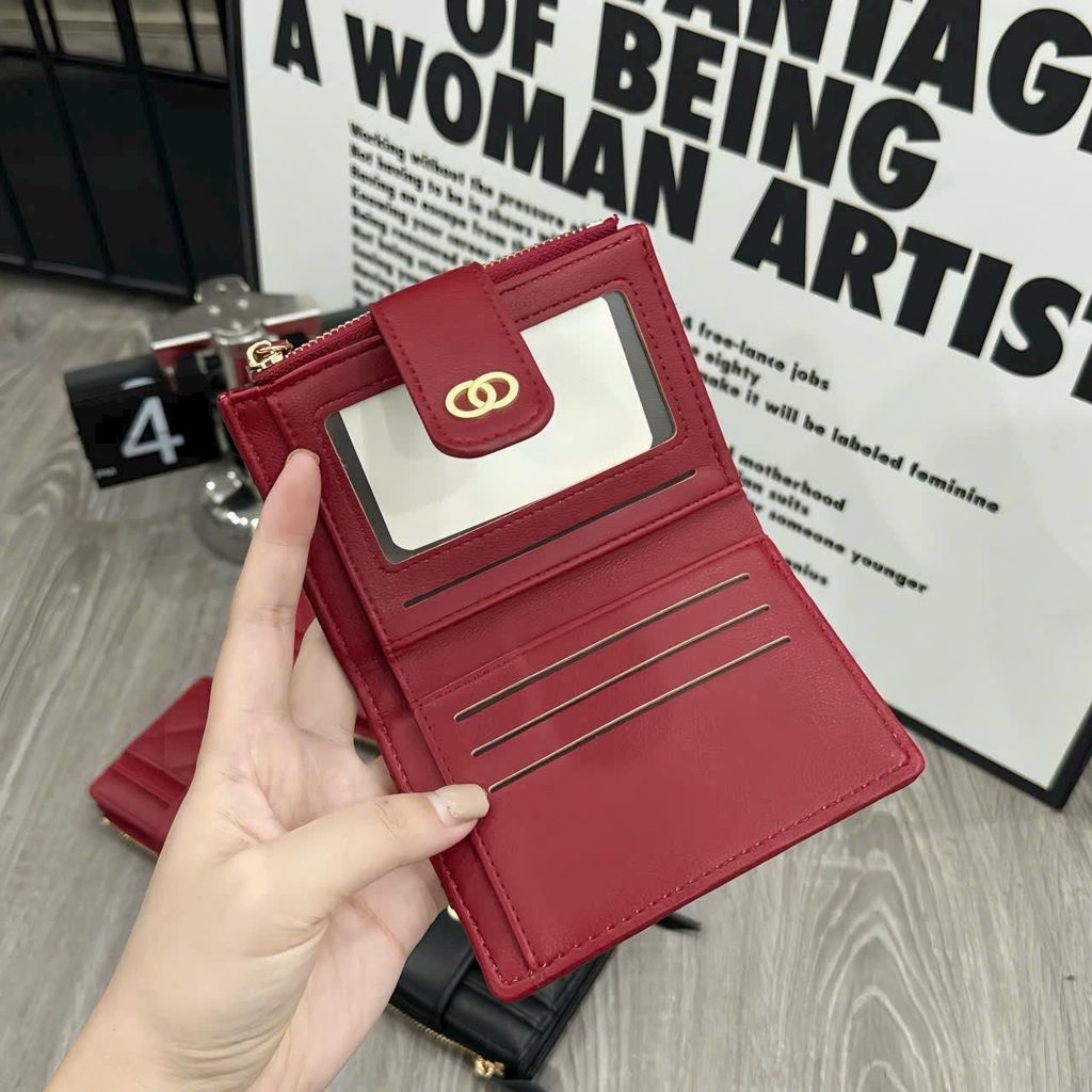 Ví nữ mini da trần trám nhiều ngăn phong cách trẻ trung năng động . C87 SHOP
