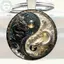 Móc khóa PUSKY Yin Yang Dragon - Mặt dây chuyền hợp kim thời trang và thiết kế rồng trắng, hoàn hảo cho túi xách, Bapas và quà tặng độc đáo VN
