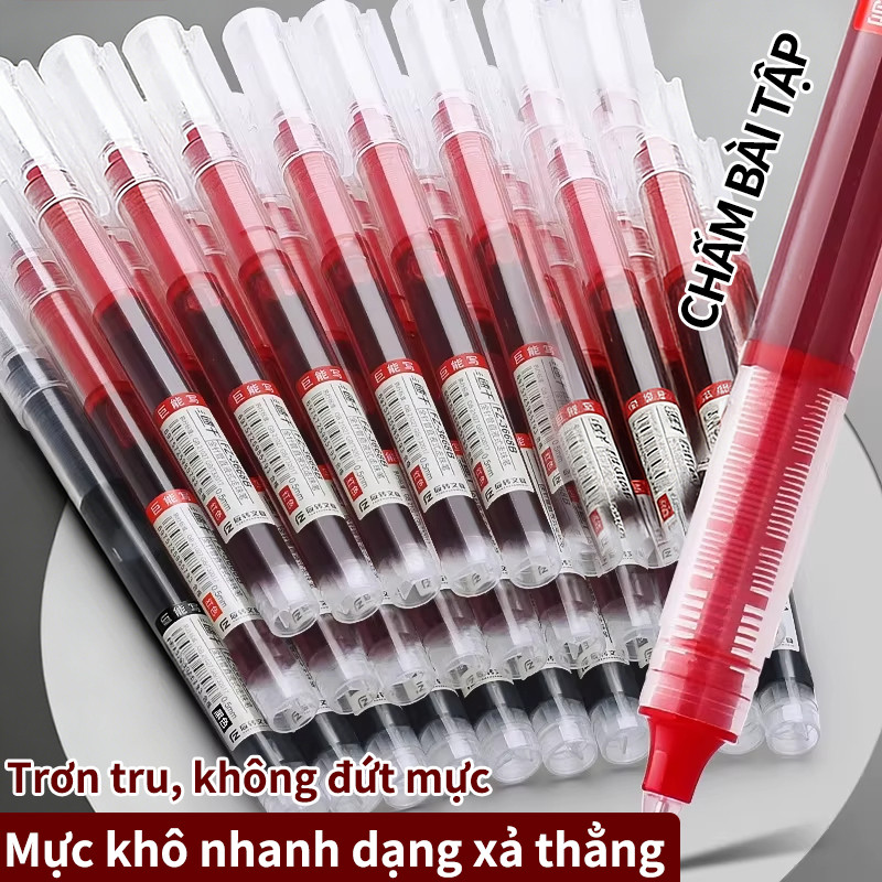 20 Bút Mực Gel Dạng Lỏng Đầu Kim Lăn Thẳng 0.5mm Đơn Giản Nhanh Khô Sức Chứa Lớn Bút Mực gel Ngòi