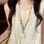 Vòng cổ đá núi lửa trái tim đầy màu sắc