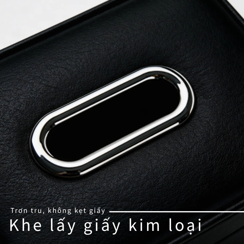 Hộp Khăn Giấy Da Cao Cấp Ô Tô - Đa Năng: Ghế/Chắn Nắng, Lưu Trữ Thông Minh, Nâng Tầm Nội Thất