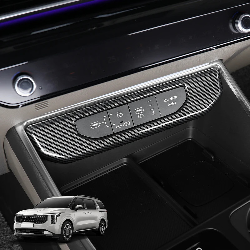Dành Cho Xe KIA Carnival KA4 2025 2026 Xe Điều Chỉnh Sợi Carbon Hàng Trước USB Bảo Vệ Viền Phụ Kiện Nội Thất LHD