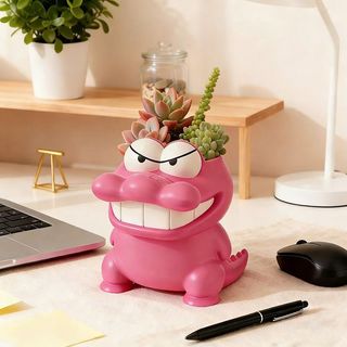 Dễ Thương Crayon Shin-Chan Hình Cá Sấu Nhỏ Chậu Hoa Hoạt Hình Ngoại Vi Phòng Khách Ban Công Cây Xanh Chậu Chứa Nước
