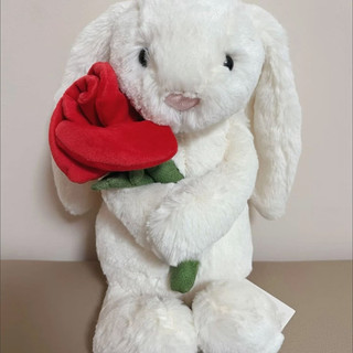 Jellycat Medium Cream Bunny Christmas Rose Valentine Dust Bag Pre-Release