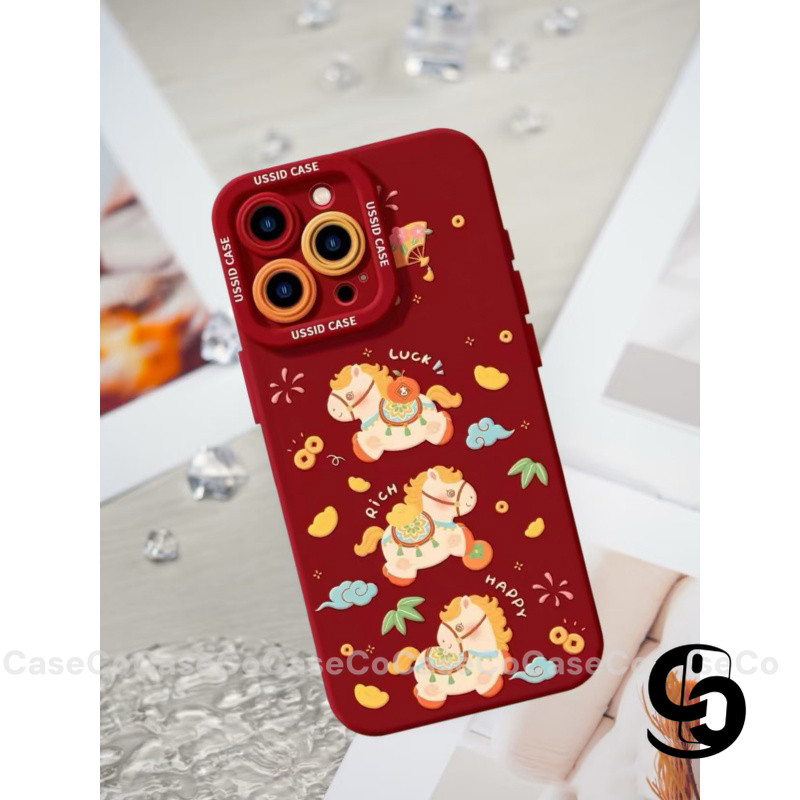 Ốp Lưng Cho Redmi Note 12 14 11 13 Pro Redmi 13C 14C 12C 12 9C 13 NFC 9A Poco C75 Vỏ vòng tay ngựa làm giàu năm mới