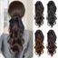 FUHUIOT Chấm Bi Bướm Nút Thắt Tóc Giả Đuôi Ngựa Tóc Giả, Tổng Hợp Hàn Quốc Dài Sóng Xoăn Đuôi Ngựa, Kẹp Móng Vuốt Chịu Nhiệt Tóc Lông Tơ Nối Dài Đuôi Ngựa Tóc Dự Tiệc