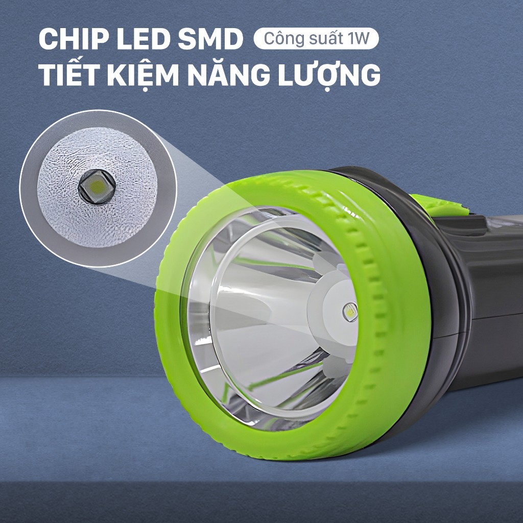 Đèn pin cầm tay RF86 Mỹ Linh, đèn chiếu xa sáng, nhỏ gọn, đèn led tích điện tiện lợi