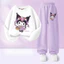 Bộ áo và quần trẻ em Kuromi My Melody nhẹ hoạt hình dễ thương hai mảnh