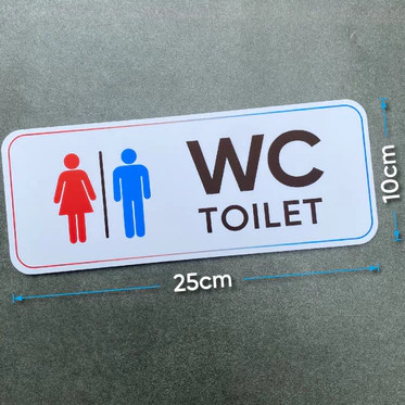 Biển Nhà Vệ Sinh, Bảng Toilet, Biển WC, Biển Báo Nhà Vệ Sinh, in UV , Dán Tường, Chống Nước, Chống Nắng