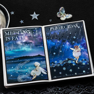 ENWEI 30mm * 2m 1 Cuộn [Khi The Stars Shine Series] Băng trang trí PET để ghi nhật ký Trang trí đế sổ lưu niệm Starfield Scattered Long lanh Washi Tape Đồ dùng thủ công