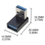COO 2 gói Cắm và Chạy USB 3 0 Bộ chuyển đổi góc phải với thiết kế lên xuống Bộ nối dài quản lý cáp dễ dàng