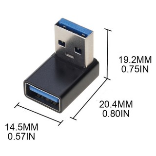 Utake 2 gói Cắm và Chạy USB 3 0 Bộ chuyển đổi góc phải với thiết kế lên xuống Bộ nối dài quản lý cáp dễ dàng