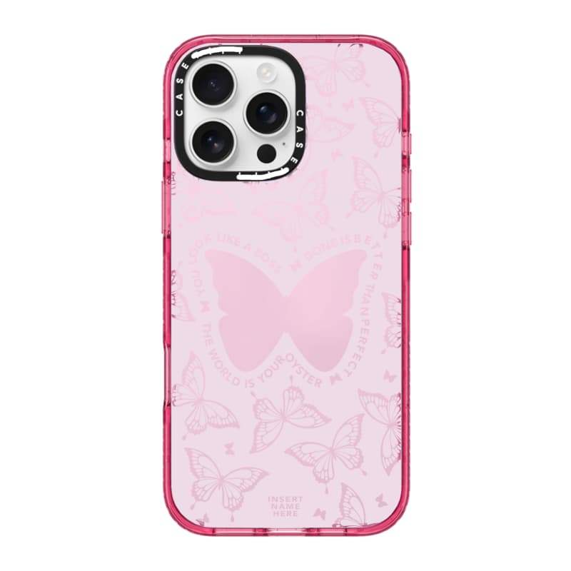 CASECASE X Full Màn Hình Bướm Hồng Fizz Màu Trong Suốt Cứng Hút Từ Tính Tác Động Dành Cho Apple IPhone 12 13 14 15 16 17 Pro Max Air Plus Có Hộp
