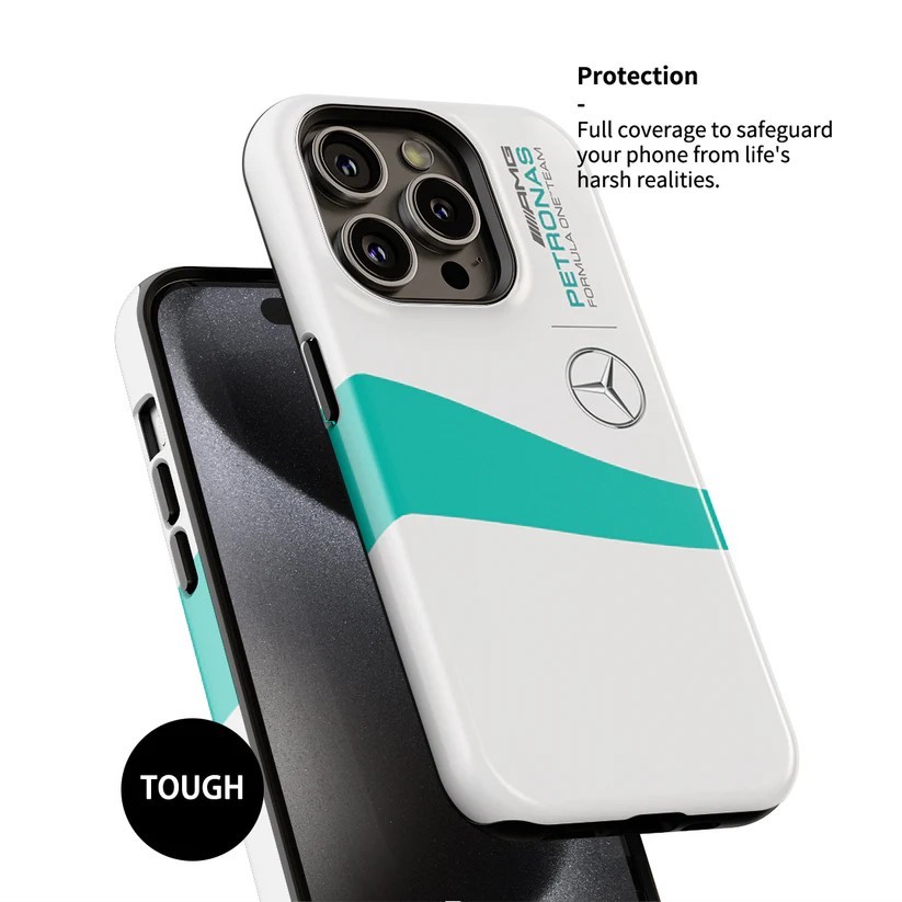 Ốp điện thoại đua xe Mercedes W04 livery 2013 F1-Apple Thích hợp cho iPhone 17Promax 16Pro 15 11 12 13 14 xs XR 17Air Ốp cứng hai lớp chống sốc NCNJ