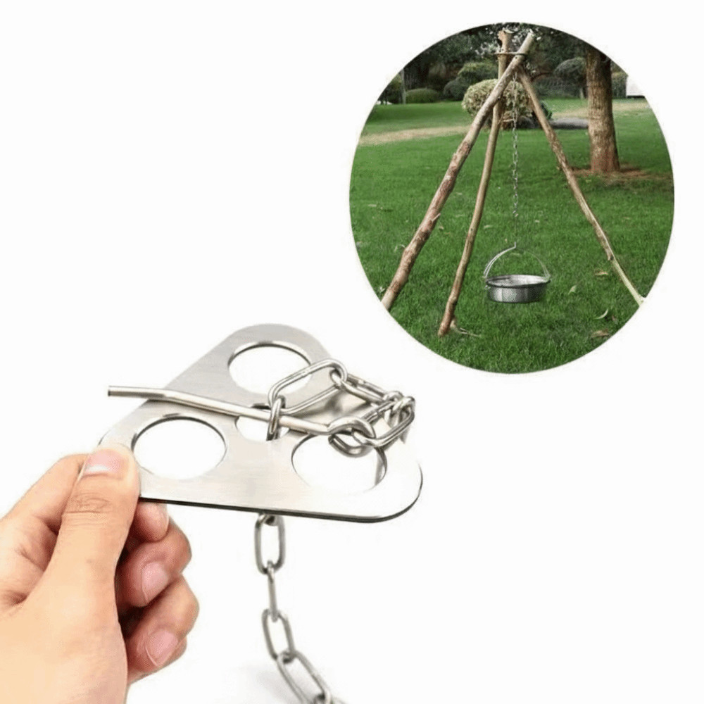 Chân máy BBQ LACYES, Giá treo di động có thể điều chỉnh, Thiết lập dễ dàng Chân máy cắm trại đa chức năng có thể tháo rời Dã ngoại