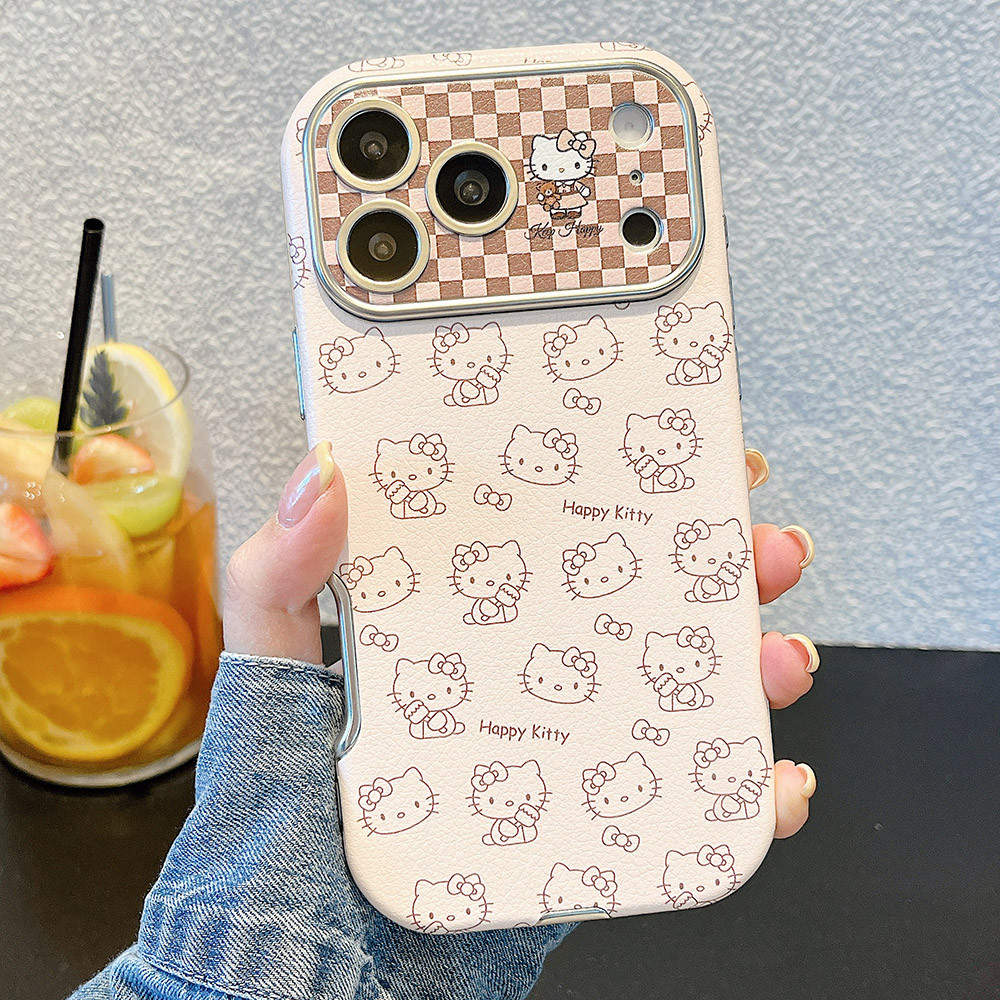 Line Cat Chain Vỏ Điện Thoại Da Windows Cho iPhone 17 Pro Max 16 15 14 13 Vỏ Bảo Vệ Chống Sốc