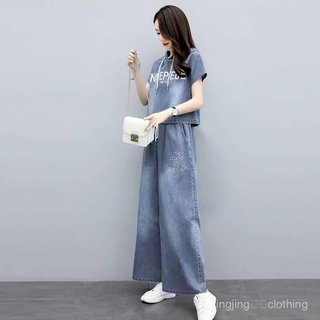[Khách hàng mới giảm giá] Bộ đồ jeans nữ kiểu dáng rộng, phong cách Western-Hồng Kôngclassic