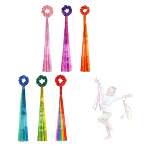 6 Ruy băng khiêu vũ thể dục dụng cụ cầm tay Streamers Nhịp điệu thể dục Trang trí khiêu vũ cho lễ hội và thực hành